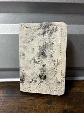 Handmade Leather Bifold Wallet Hand stitch Suede Exterior Minimalist Card Holder